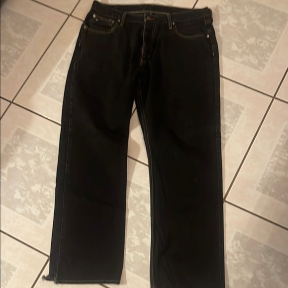 Vintage Tommy Hilfiger Black Straight-Leg Jeans with Classic Design - Picture 1 of 7